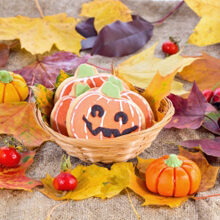 decorating Halloween cookies